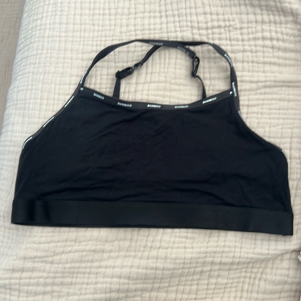 New Bamboo high logo straps bralette (sports bra) xl black